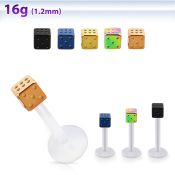albtd3 bio  flex labret w 3mm pvd plated steel dice