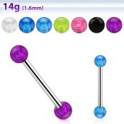 bbbuv5 barbell lengua acero quirurgico bolas acrilicas uv 5mm 16mm distribuidor