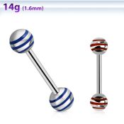 bbby barbell lengua acero quirurgico bolas acero rayadas 6mm 16mm distribuidor