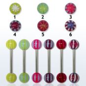 bbdxe barbell lengua acero quirurgico bolas acrilicas 6mm multi color 58 16mm mayorista