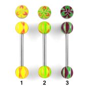 bbdxv barbell lengua acero quirurgico bolas acrilicas 6mm flores 16mm al por mayor