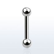 bbeb25 316l steel eyebrow or helix barbell with 2 5mm ball