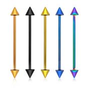 bbeitcn anodized 316l steel industrial barbell with 4mm cone