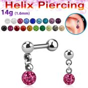bber45b barbell helix acero quirurgico bolas 4mm bola multi cristal ferido 5mm al por mayor