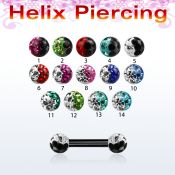 bbert23e anodized 316l steel helix brow barbell w 2 color ball