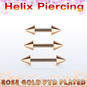 bbertt59 barbell ceja helix acero 316l pvd oro rosa conos 5mm mayorista