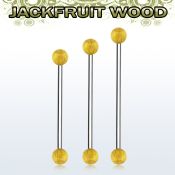 bbinjf5 organic industrial barbell w 5mm jack fruit wood balls