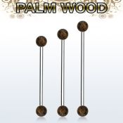 bbinpl5 organic industrial barbell w 5mm palm wood balls