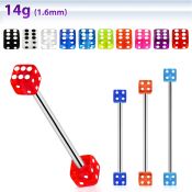 bbivd5 barbell industrial acero quirurgico 316l dados acrilico uv 5mm al por mayor