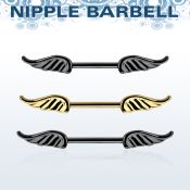 bbnptwg anodized surgical steel nipple barbell w two small wings