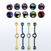 bbtck barbell industrial loop con aro acero anodizado bolas multi joya 5mm venta