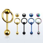 bbtcsl barbell lengua acero quirurgico anodizado bola joya bisel 6mm conectado barbell circular 16mm al por mayor