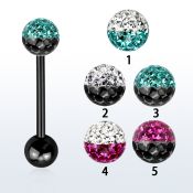 bbtfr6e barbell lengua acero quirurgico anodizado bola multi cristal ferido 6mm colores bola anodizada 6mm al por mayor