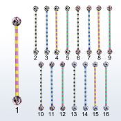 bbtrfr5a barbell industrial acero quirurgico pvd rayas cebra bolas multi cristal ferido 5mm puntos distribuidor mayorista