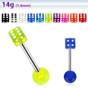 bbuvdi barbell lengua acero quirurgico dados acrilicos uv 5mm 16mm al por mayor