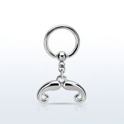 bcrg516 aro bola presion acero 316l colgante bigote orientado hacia abajo liso mayorista