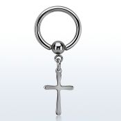 bcrgcrs aro acero quirurgico 316l bola presion colgante liso cruz simple mayorista