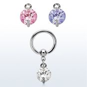 bcrgz383 316l steel bcr 1.6mm w a twin prong set 10mm cz stone