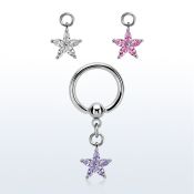 bcrgz413 aro bola presion acero 316l colgante flor zirconia plata al por mayor