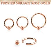 bcrr16f4 aro bola presion acero quirurgico chapado pvd oro rosa bola acero esmerilado