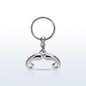 bcrs516 aro bola presion acero 316l colgante bigote orientado hacia abajo liso mayorista