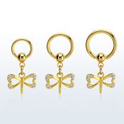 bcrtg761 aro bola presion acero chapado pvd dorado pequeno colgante cristal libelula colgante laton chapado oro