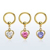 bcrtgz4 aro bola presion acero 316l pvd dorado colgante corazon zirconia redonda medio oro mayorista