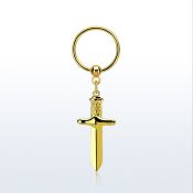 bcrts768 aro bola presion acero chapado pvd dorado colgante punal colgante laton chapado oro