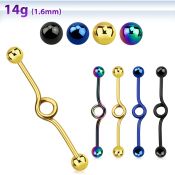 bdbt14 barbell industrial loop con aro acero quirurgico anodizado bolas 5mm venta