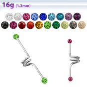 bdcf4 316l steel industrial barbell w 4mm ferido crystal ball