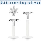 bilbma labret bio flexible transparente hoja marihuana plata esterlina mayorista