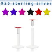 bilbsp labret bio flexible transparente estrella plata esterlina colores al por mayor