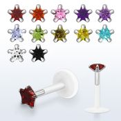 bilbsz labret bio flexible transparente zirconita cuadrada 3mm estrella venta