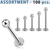 blk03a surtido piercings 100 labrets acero quirurgico bola 3mm venta