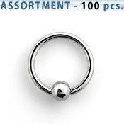 blk228a bulk of 1mm 316l steel ball closure rings with 3mm ball