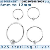 blk290 surtido por mayor aros nariz plata aros nariz plata 925 bola 0 6mm mayorista