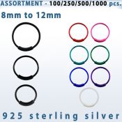 blk293 surtido por mayor aros nariz plata aros nariz continuos plata 925 colores 0 6mm mayorista