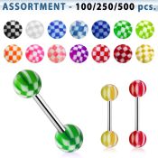 blk365 surtido piercings surtido barbells lengua acero quirurgico bolas acrilicas cuadros 6mm 16mm venta