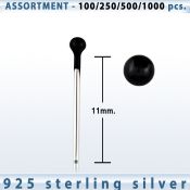 blk447 silver bend it yourself nose stud w black plated top