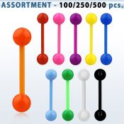 blk491 surtido piercings surtido barbells lengua acrilico flexible bolas acrilicas 6mm colores solidos 16mm al por mayor