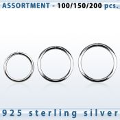 blk515 surtido piercings 100 aros continuos plata 925 distribuidor mayorista