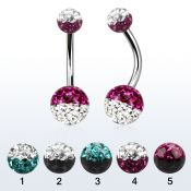 bn2frge piercing ombligo acero quirurgico bolas multi cristal ferido 5 8mm colores venta