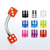 bne2di surgical steel eyebrow banana with 3mm uv dice