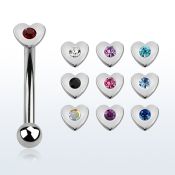 bnehrc banana ceja acero quirurgico corazon cristal centro lado bola 2 5mm 8mm distribuidor