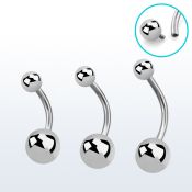 bngin piercing ombligo acero quirurgico bolas acero liso 5mm rosca interna 8mm mayorista