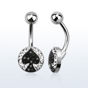 bnmtj24 piercing ombligo acero quirurgico disco plano 10mm cristal ferido as picas bola acero liso 5mm mayorista