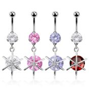 bnrz232 piercing ombligo acero quirurgico zirconia 8mm colgante zirconita redonda 38 10mm distribuidor mayorista