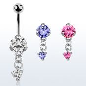 bnrz337 piercing ombligo acero quirurgico zirconia 8mm colgante corazon zirconia 38 10mm distribuidor mayorista