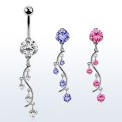 bnrz359 piercing ombligo acero quirurgico zirconia 8mm colgante vid zirconia 38 10mm distribuidor