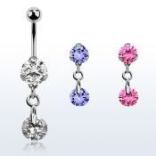 bnrz372 piercing ombligo acero quirurgico zirconia 8mm colgante zirconita redonda 38 10mm mayorista